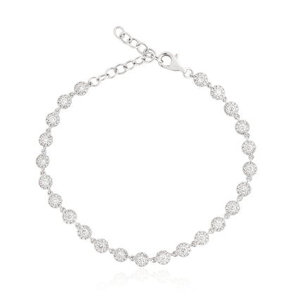 Diamond Halo Link Bracelet