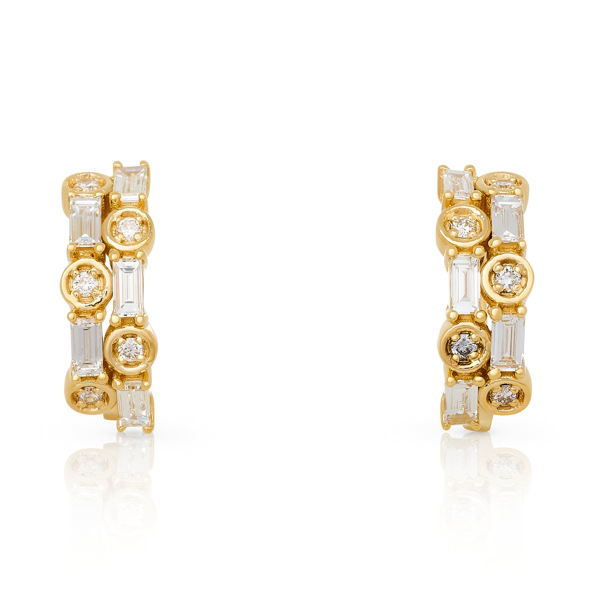 Two Row Nikki Hoop Earrings