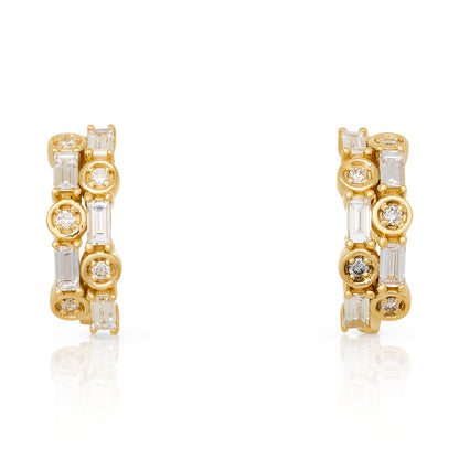 Two Row Nikki Hoop Earrings