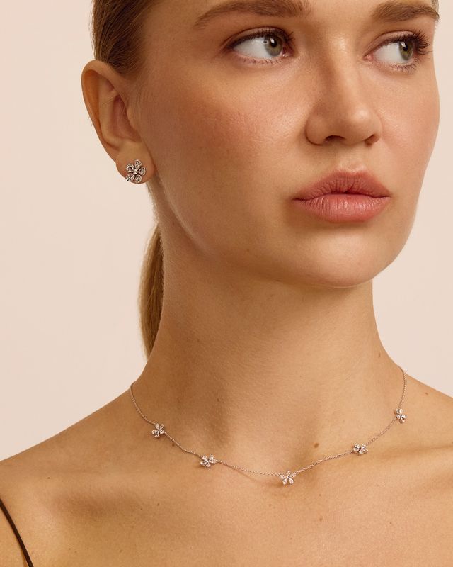 Five Flower Diamond Necklace