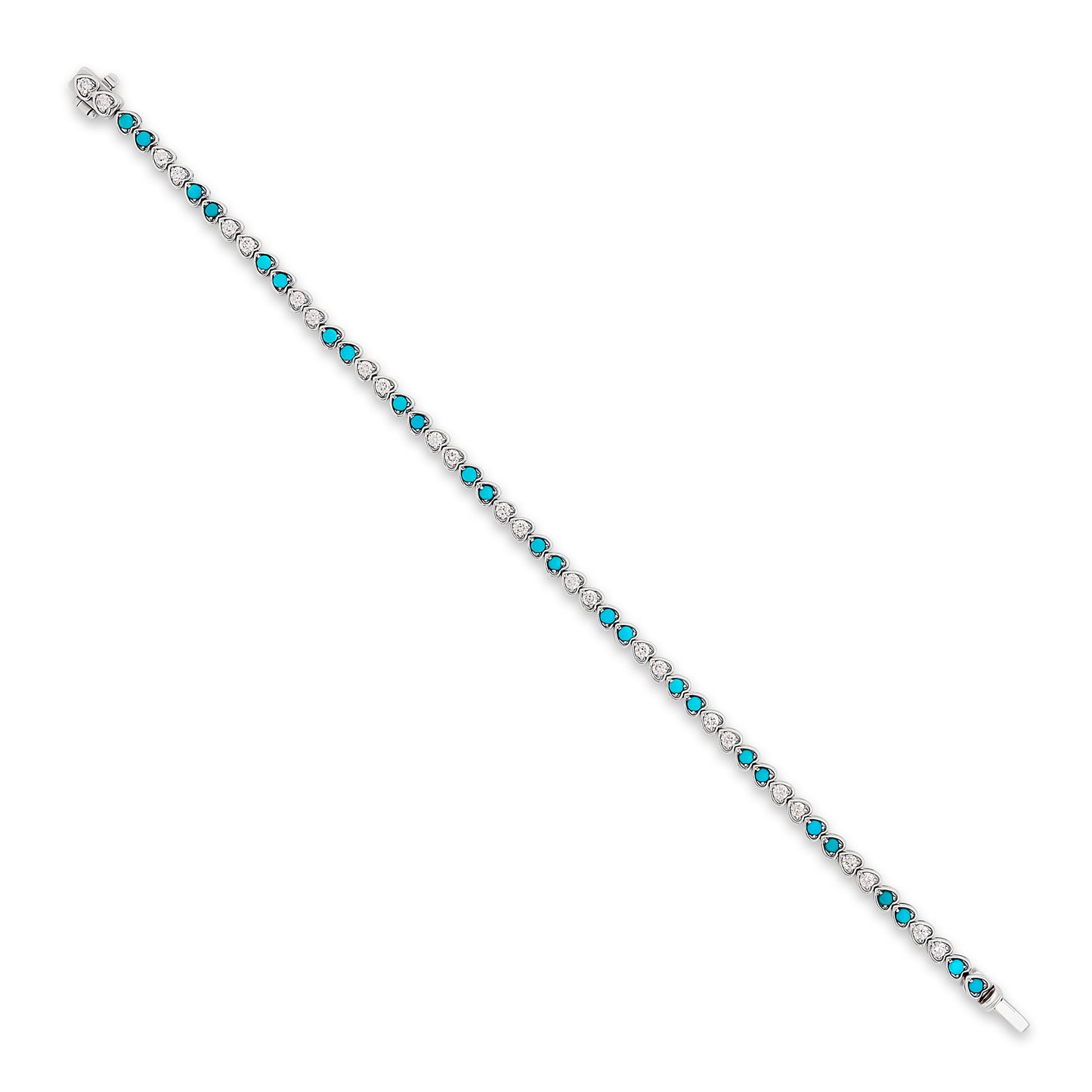 Petite Heart Turquoise and Diamond Bracelet
