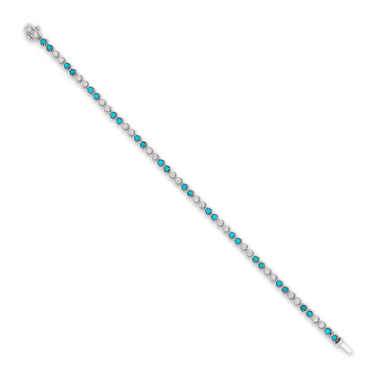 Petite Heart Turquoise and Diamond Bracelet