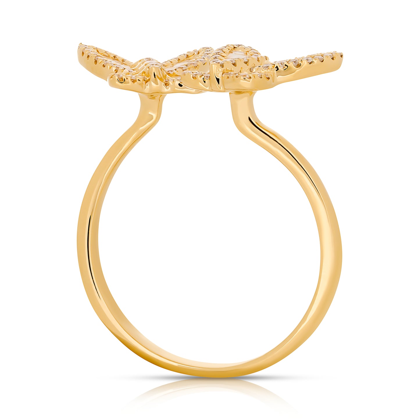 Two Petite Diamond Butterfly Ring