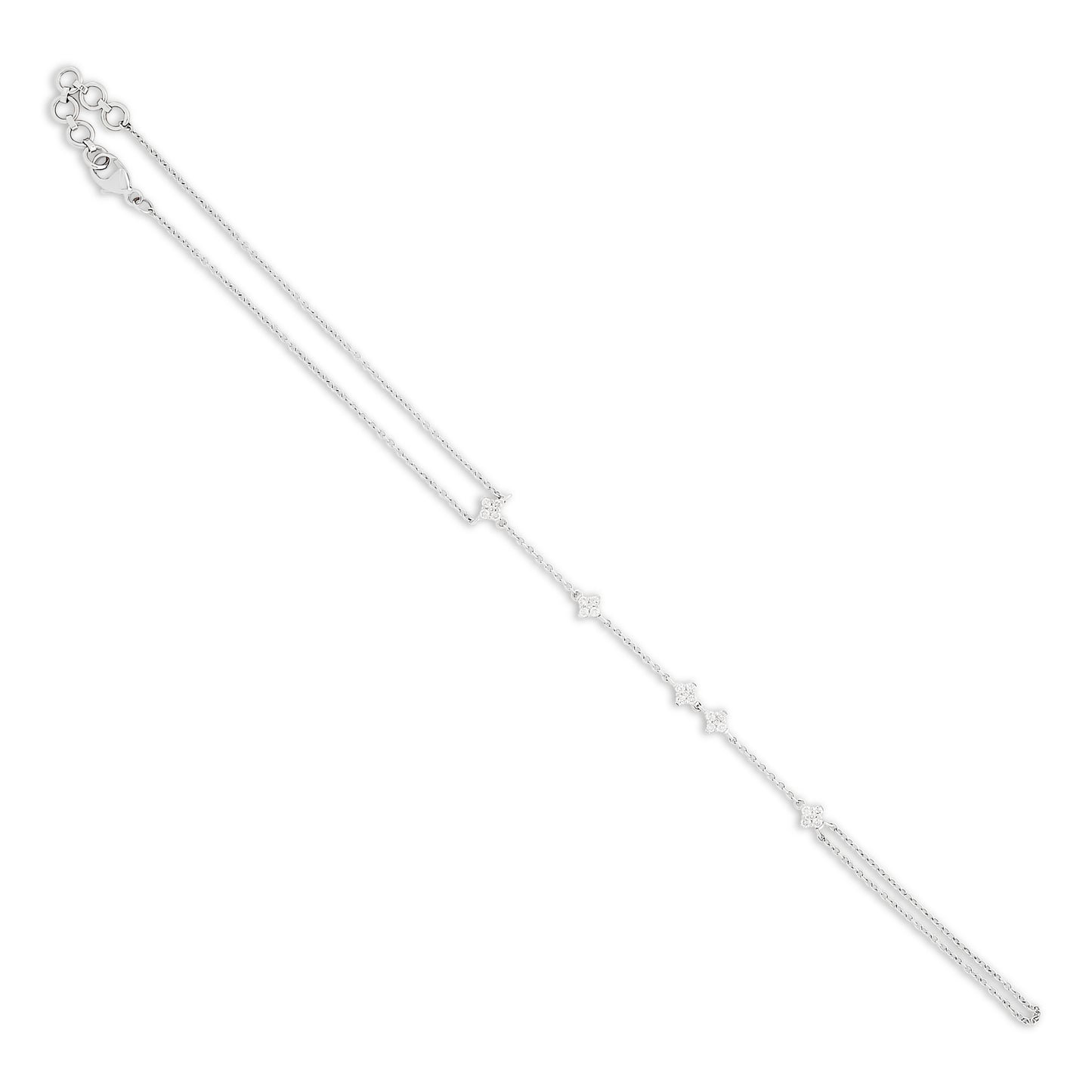 Diamond Cluster Hand Chain Bracelet