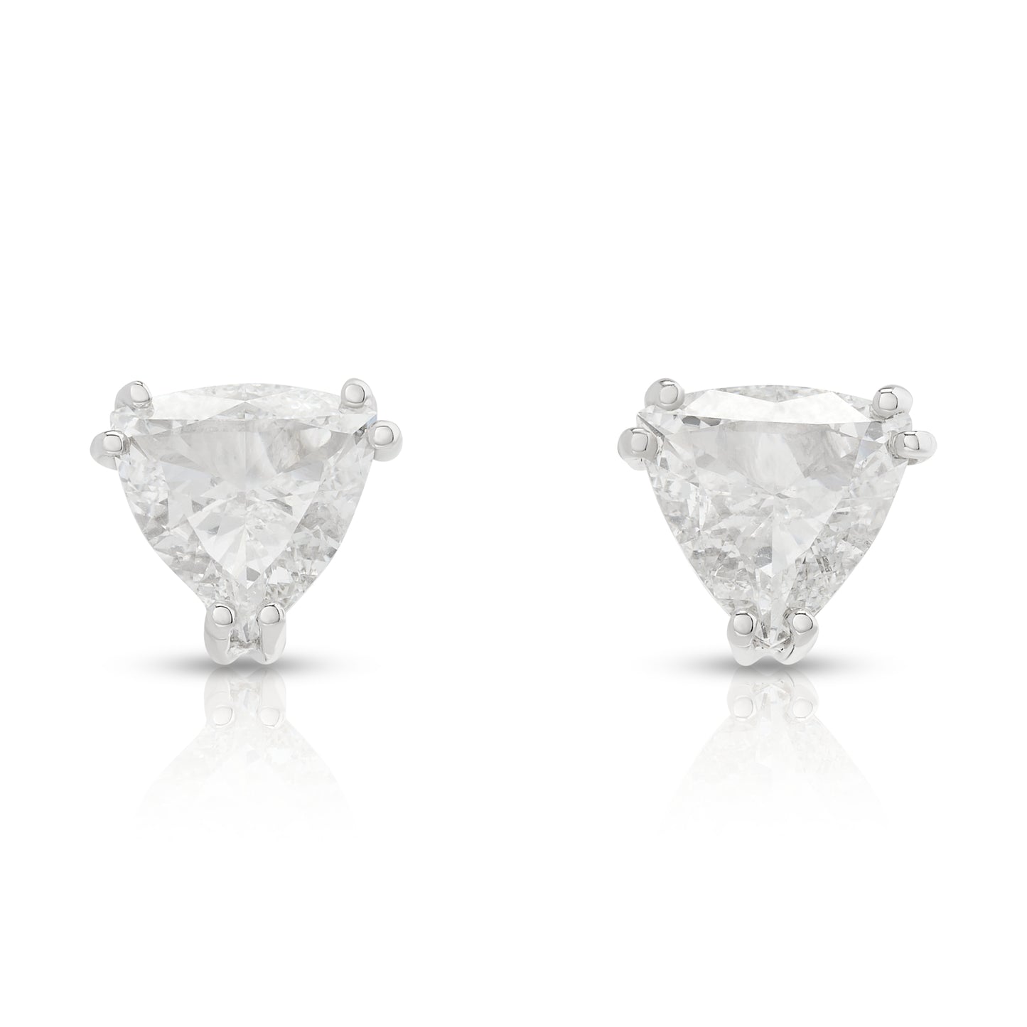 Estate Trillion Cut Diamond Stud Earrings