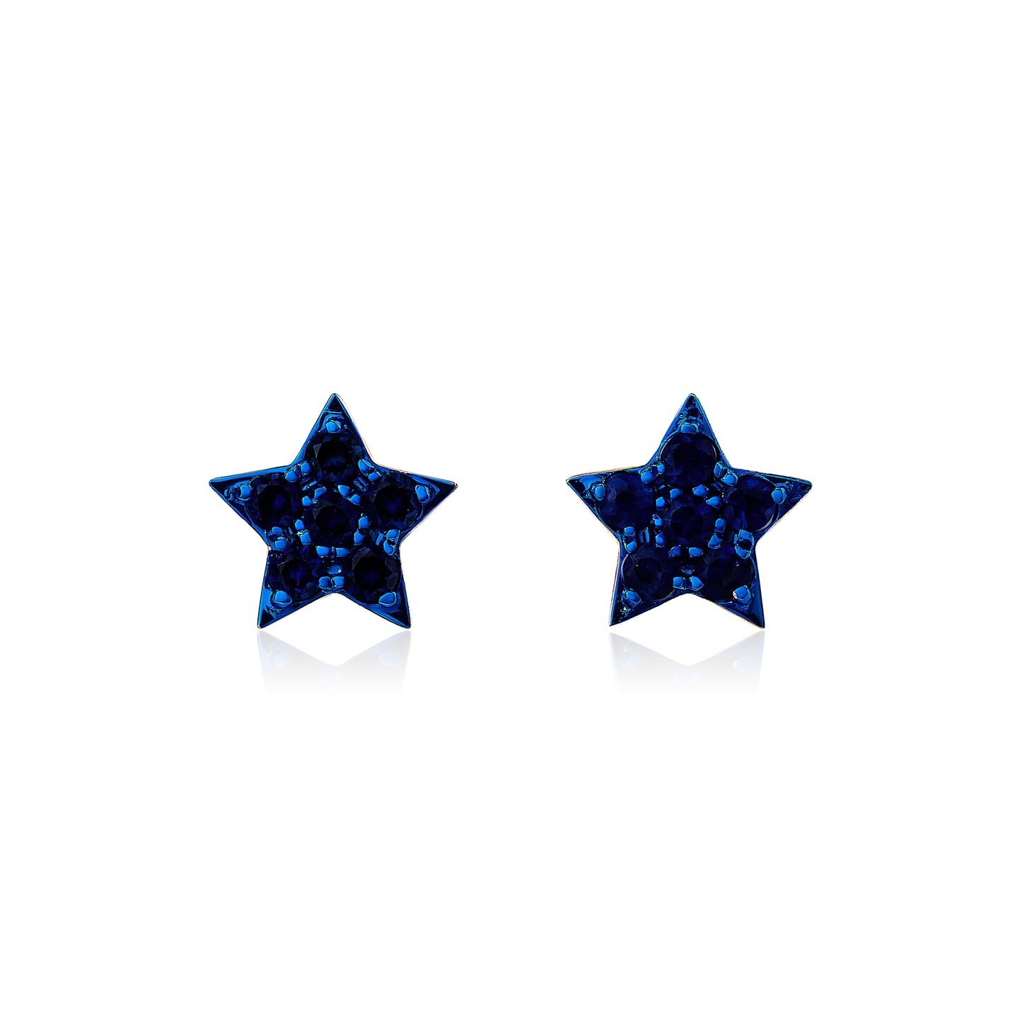 Petite Sapphire Star Stud Earrings