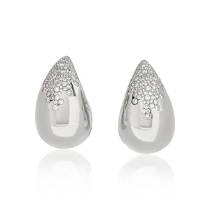 Puffy Tear Drop Diamond Earrings