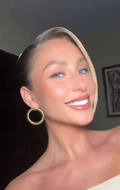 Tubogas Gold Post Circle Earrings