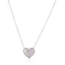 Load image into Gallery viewer, Mother of Pearl and Diamond Heart Pendant - White