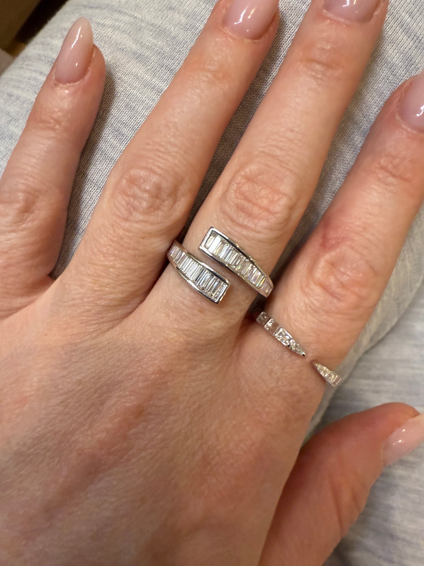 Diamond Baguette Bypass Ring