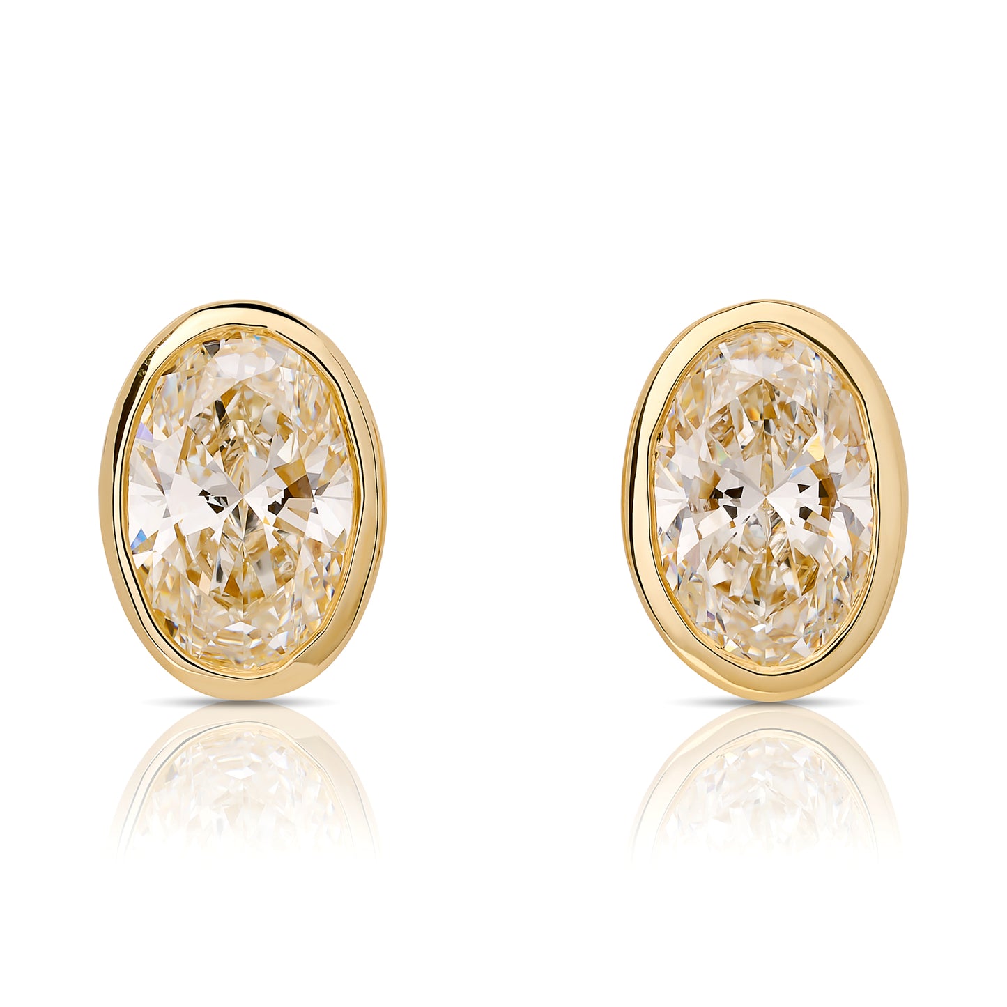 Lab Grown Diamond Oval Bezel Set Stud Earrings
