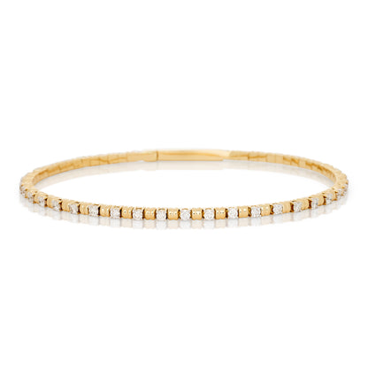 Diamond Gold Link Flex Bangle