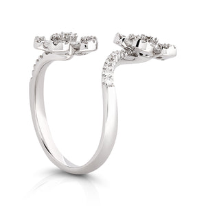 Diamond Double Flower Ring - Two