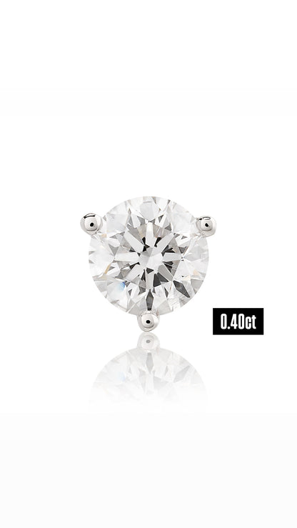 Round Shape Diamond Flat Back Stud Earring