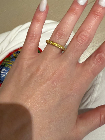 Estate Yellow Gold and Yellow Diamond Pave Eternity Band
