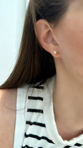 Toi Et Moi Diamond and Citrine Birthstone Stud Earrings - Two