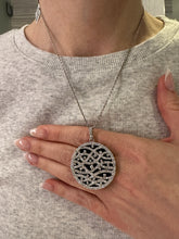 Load image into Gallery viewer, Diamond and Onyx Circle Pendant