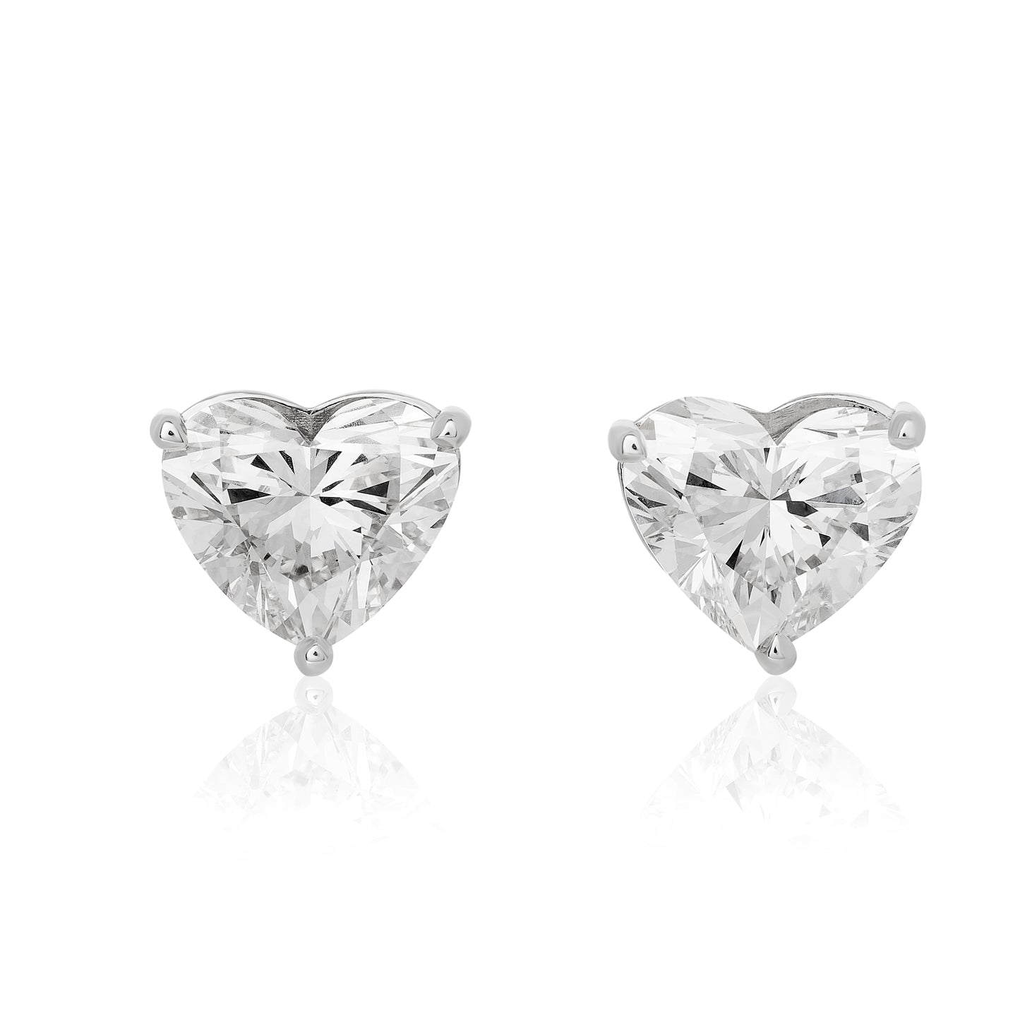 Lab Grown Heart Diamond Stud Earrings