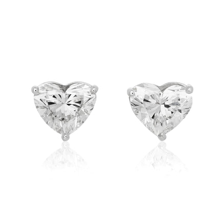 Lab Grown Heart Diamond Stud Earrings