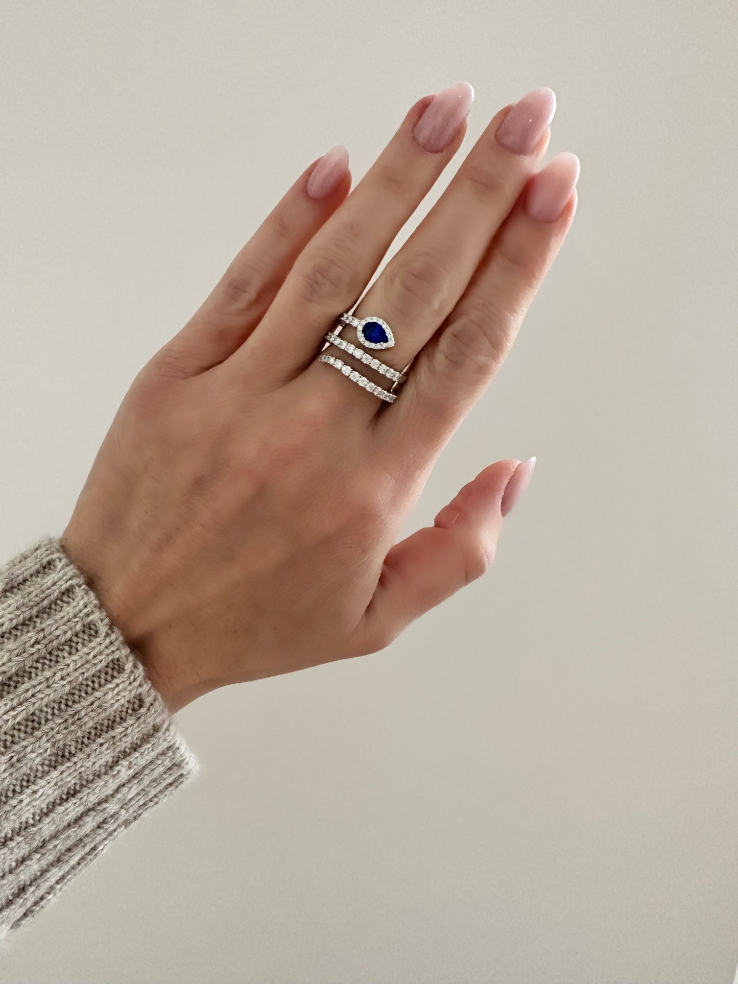 Sapphire and Diamond Flex Snake Ring