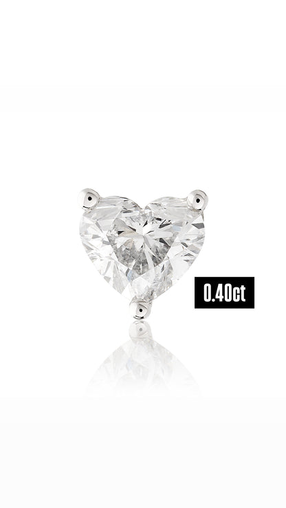 Diamond Flat back Heart Stud Earring