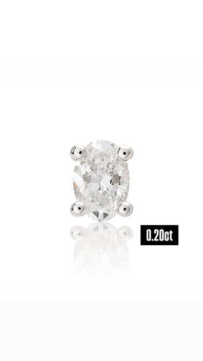 Oval Shape Diamond Flat Back Stud Earring