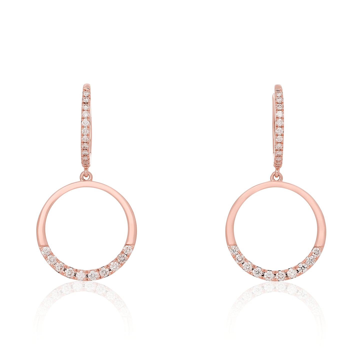 Circle Diamond Dangle Earrings
