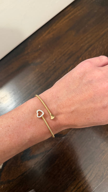 Tubogas Diamond Heart Bangle