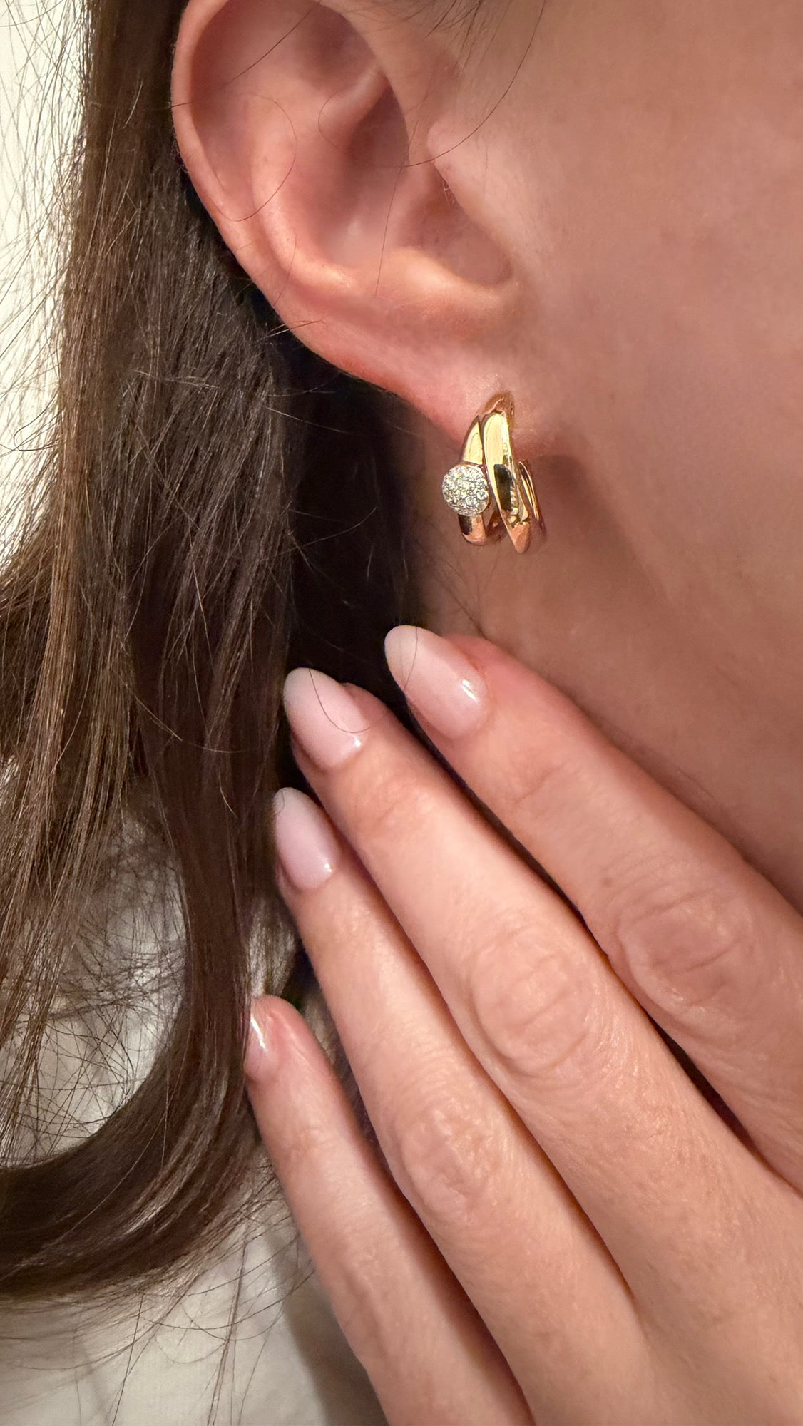 Double Hoop Diamond Earrings