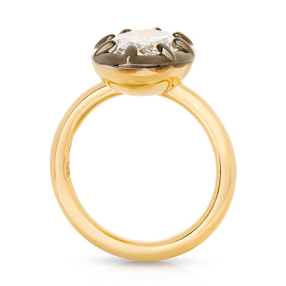 Button Back Lab Diamond Pinky Ring
