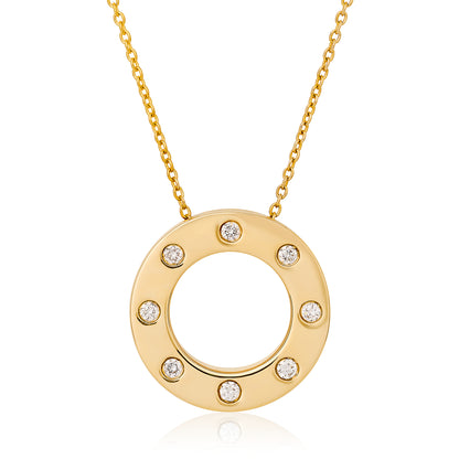 Diamond Open Circle Pendant