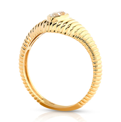 Fluted Marquise Diamond Ring