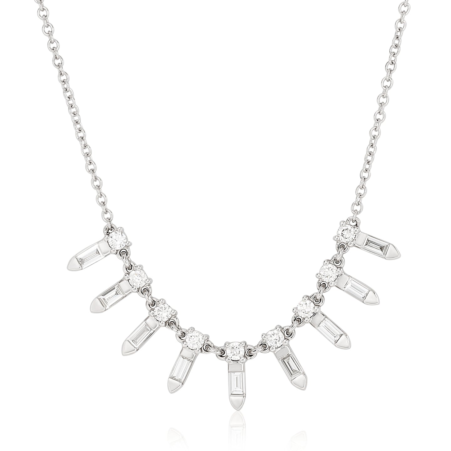 Diamond Baguette Spike Necklace