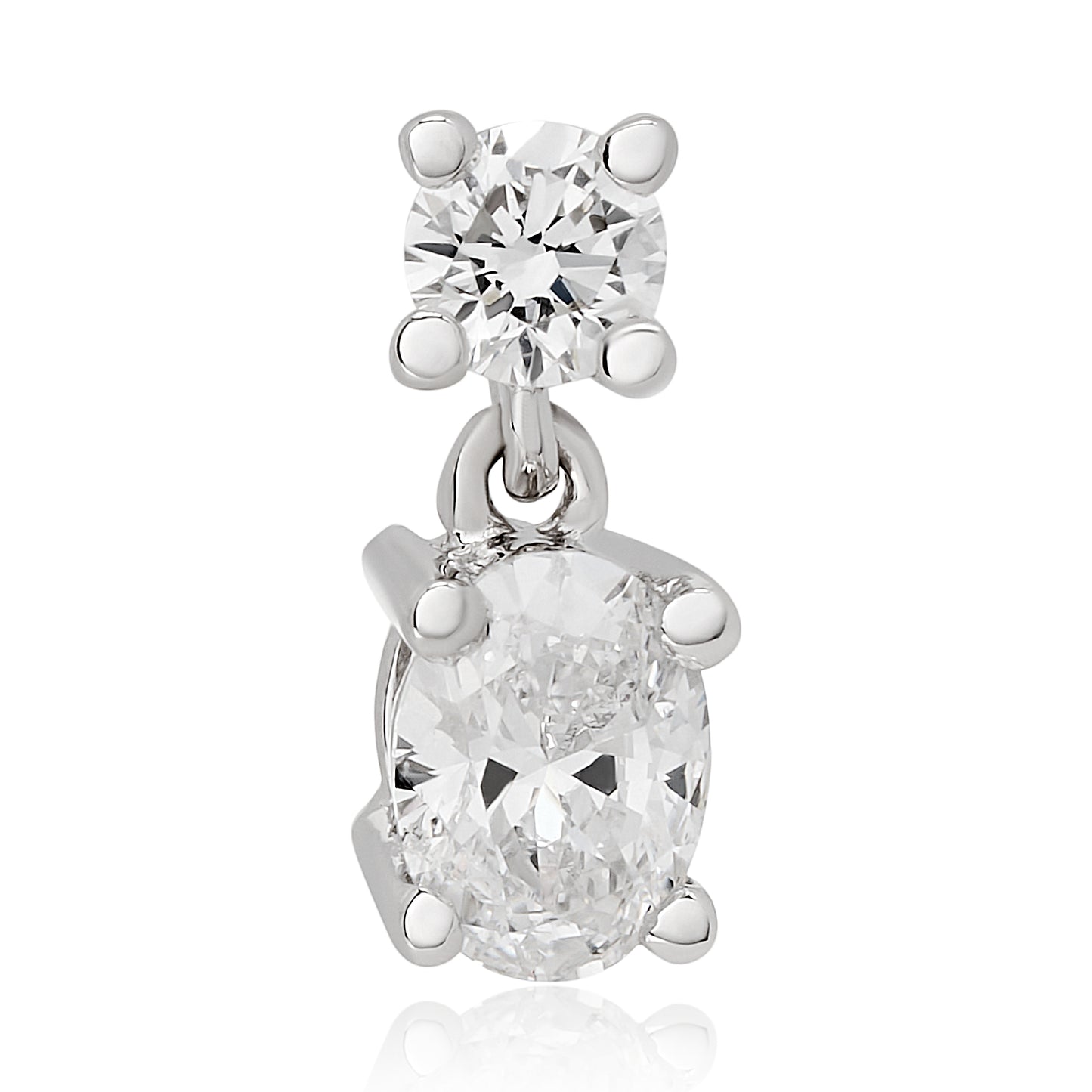 Round and Oval Shape Diamond Flat Back Earring