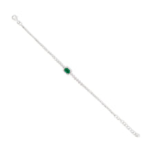 Load image into Gallery viewer, Green Emerald and Diamond Bracelet
