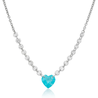 Heart Shape Apatite Diamond Necklace