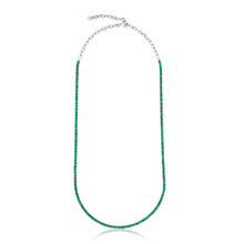 Load image into Gallery viewer, Green Emerald Luxe Tennis Necklace With Extender