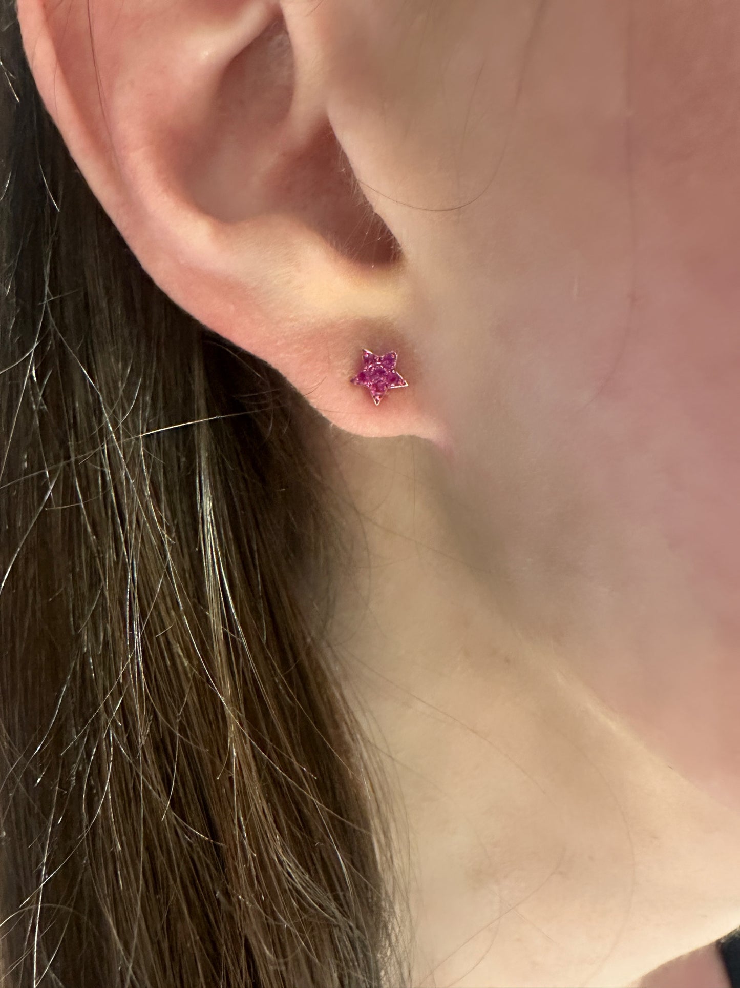 Petite Ruby Star Stud Earrings