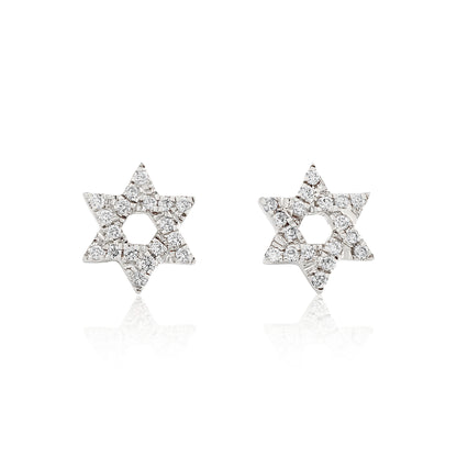Petite Diamond Star of David Stud Earrings