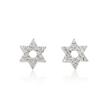 Load image into Gallery viewer, Petite Diamond Star of David Stud Earrings
