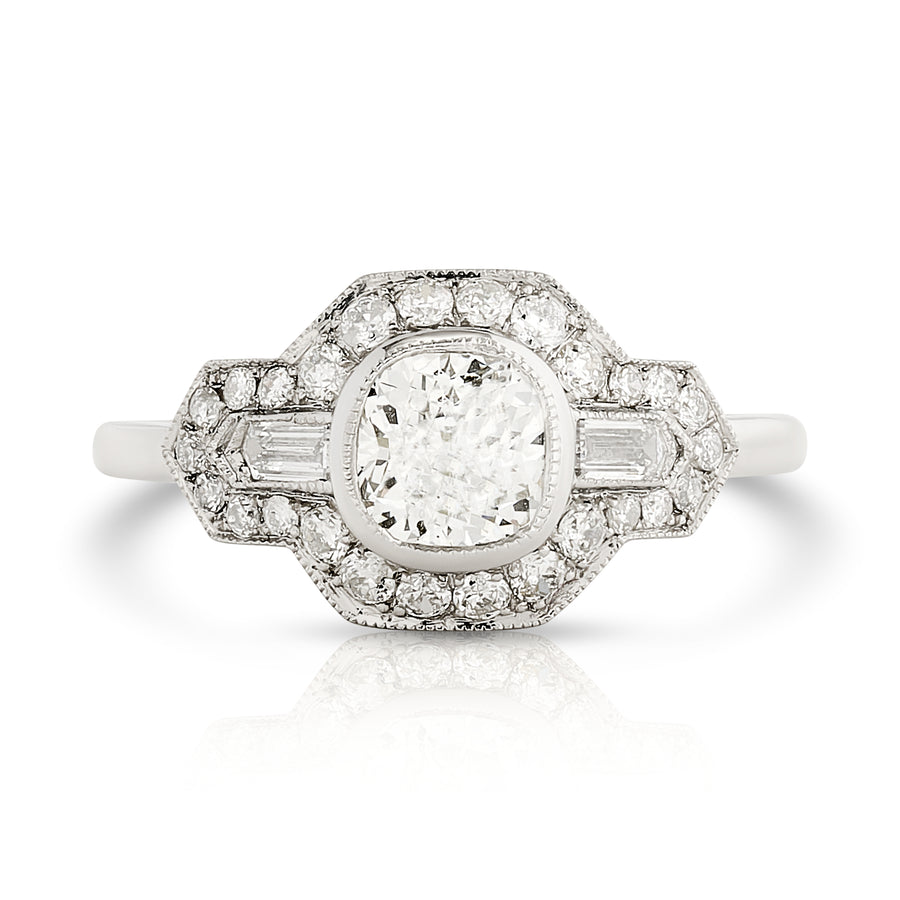 Petite Cushion Cut Diamond Ring