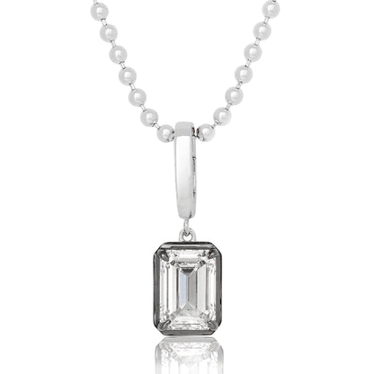 Lab Diamond Emerald Cut Button Back Pendant