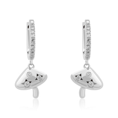 Petite Diamond Mushroom Dangle Earrings