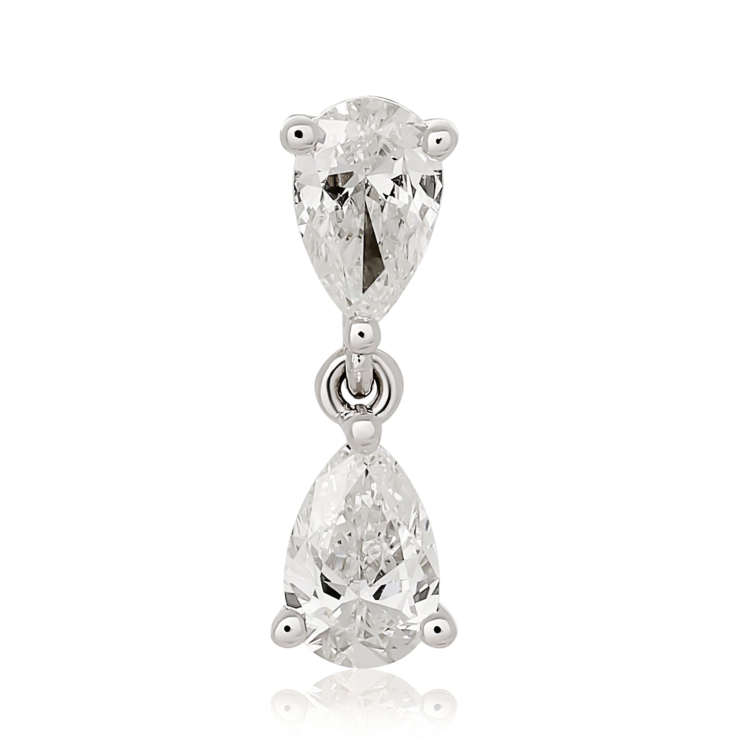 Diamond Pear Drop Flat Back Earring