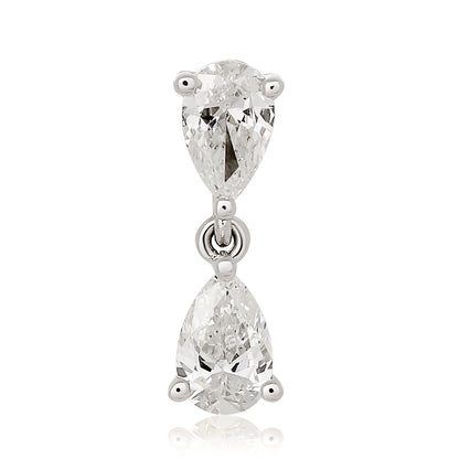 Diamond Pear Drop Flat Back Earring