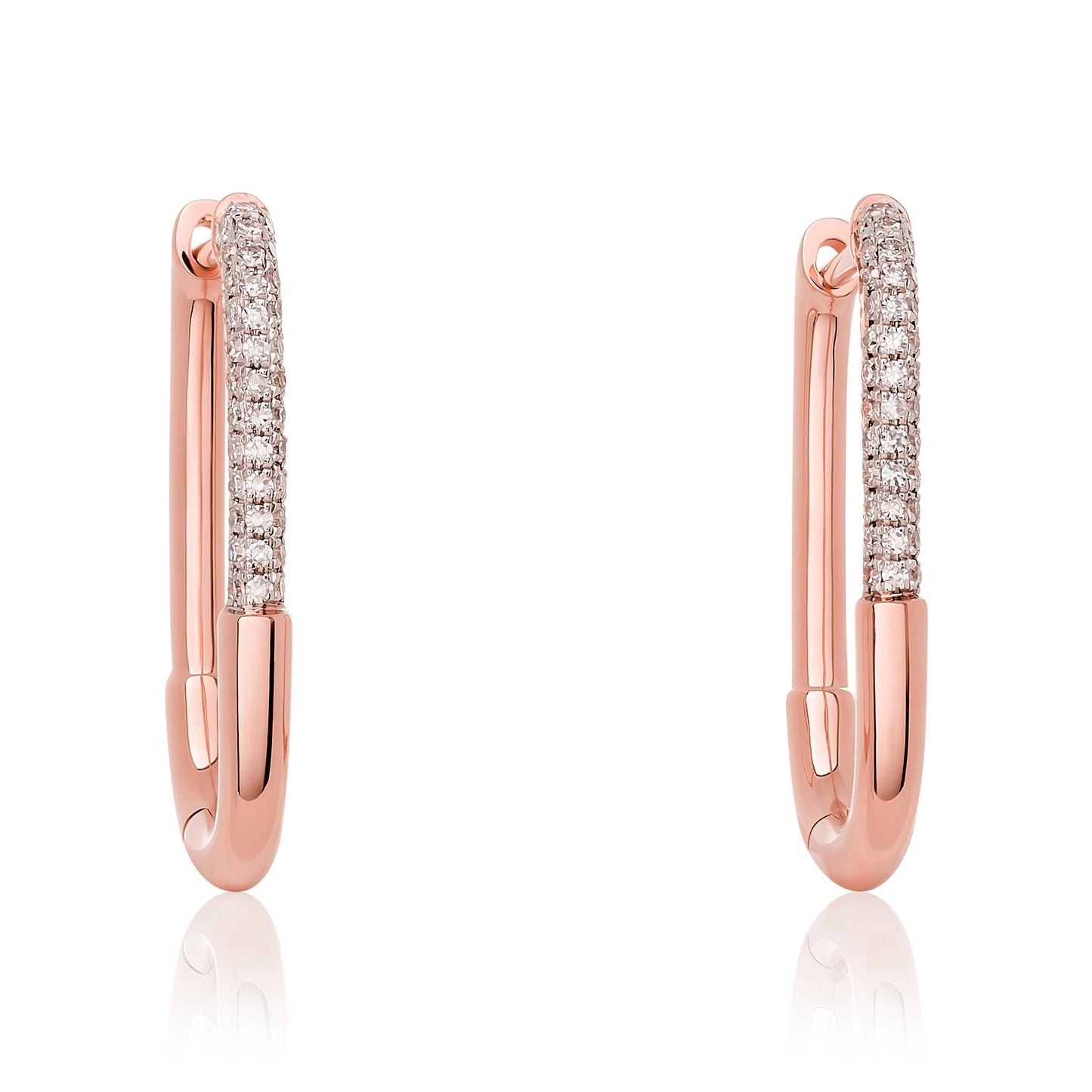 Petite Rectangular Diamond Hoop Earrings