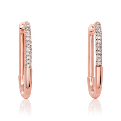 Petite Rectangular Diamond Hoop Earrings