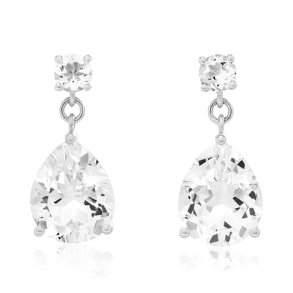 Chubby White Topaz Drop Earrings