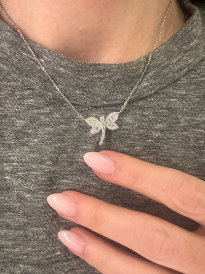 Diamond Dragonfly Pendant