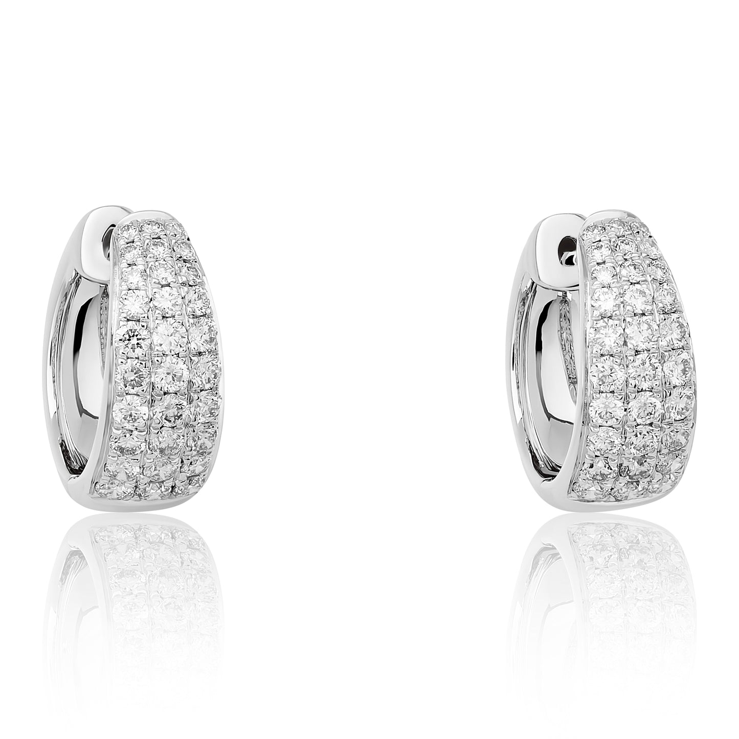 Graduating Pave Diamond Hoop Earrings
